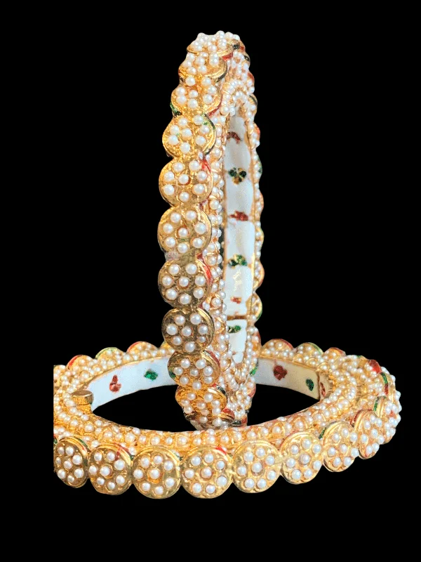 women’s gold bracelets-B47 Pearl rajwadi style bangles (READY TO SHIP )