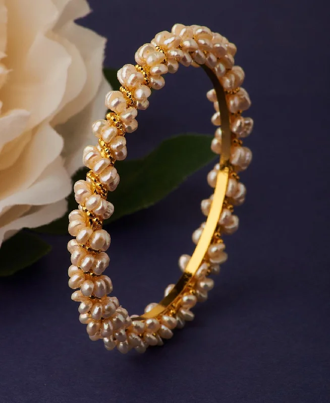 women’s bridal bracelets-Elegant and classy Pearl Bangle