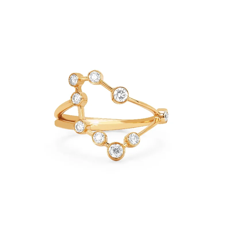 women’s promise rings-Capricorn Constellation Ring