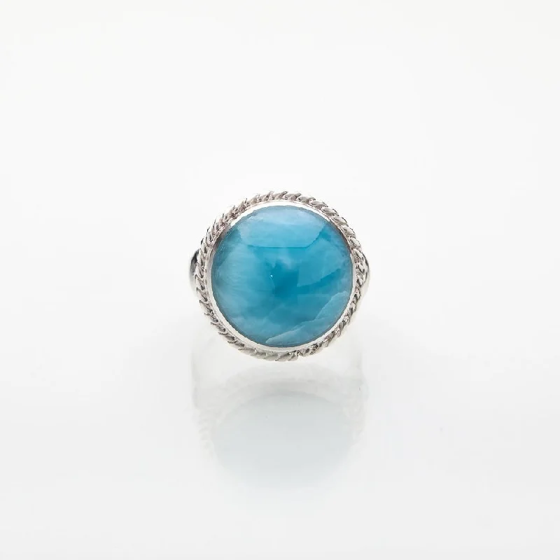 women’s diamond solitaire rings-Larimar Ring Cal