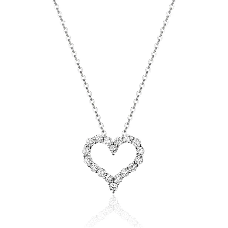 women’s designer necklaces-Luvente 14k Diamond Heart Necklace N02341