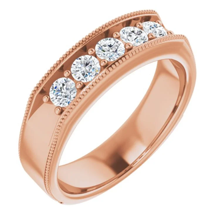 women’s contemporary engagement rings-14K Rose 3/4 CTW Natural Diamond Ring