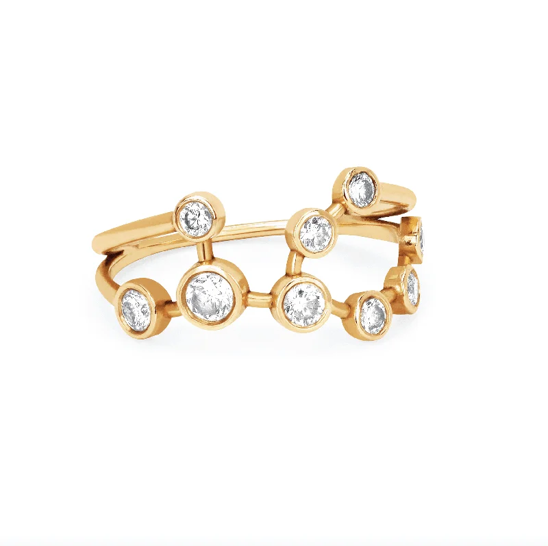 women’s round cut rings-Virgo Diamond Constellation Ring | Ready to Ship