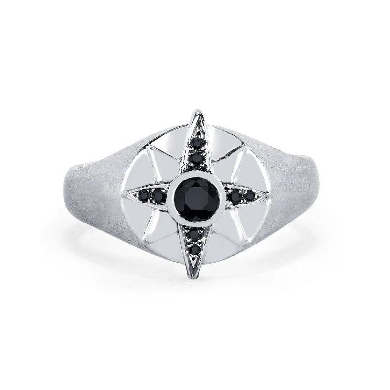 women’s bridal rings-Men's North Star Signet Ring | Ready to Ship