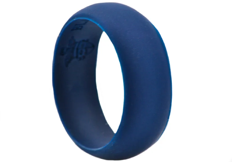 women’s rose gold rings-Mens Sports Navy Silicone Band