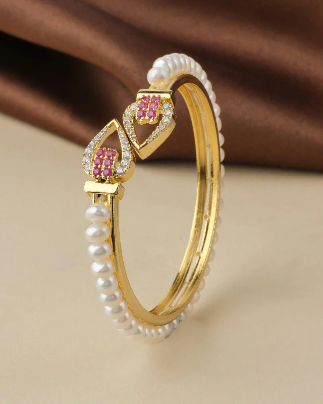 women’s stylish bangles-Elegant and classy Pearl Bangle