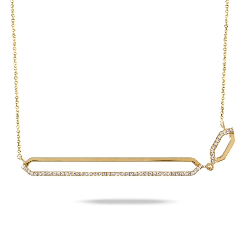 women’s simple gold necklaces-Doves Diamond Fashion Necklace