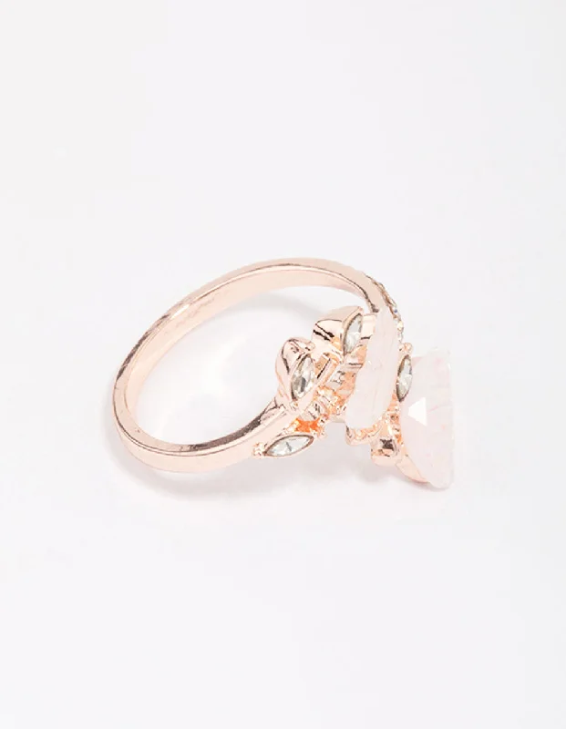 women’s engraved rings-Rose Gold Butterfly Wrap Ring