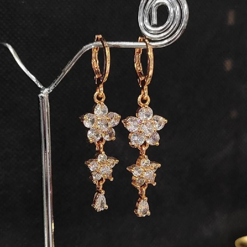 women’s sapphire earrings-Aamrapali Gold Plated Crystal Stone Dangler Earrings