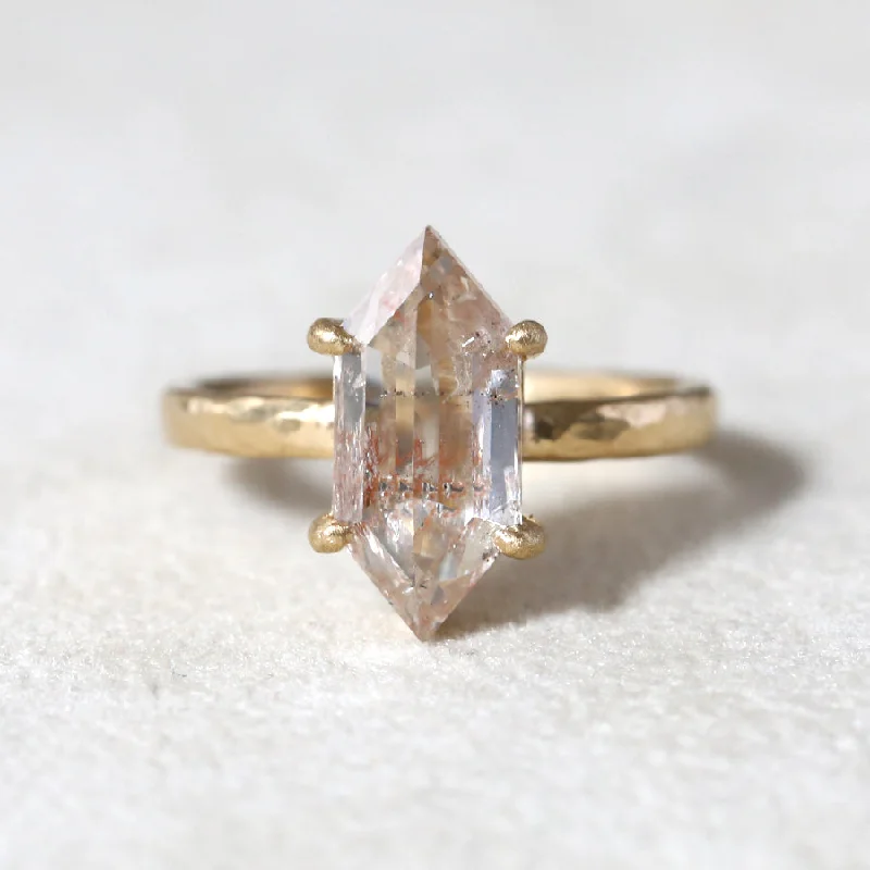 women’s vintage-inspired engagement rings-3.29ct Pale peach diamond ring