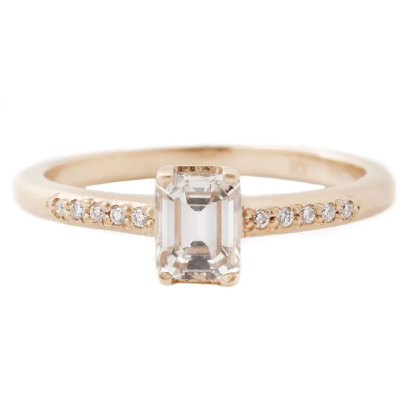 women’s platinum engagement rings-Emerald Cut Diamond Ring