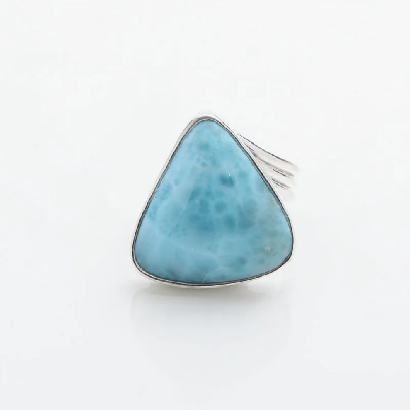 women’s vintage-inspired rings-Larimar Ring Daisy