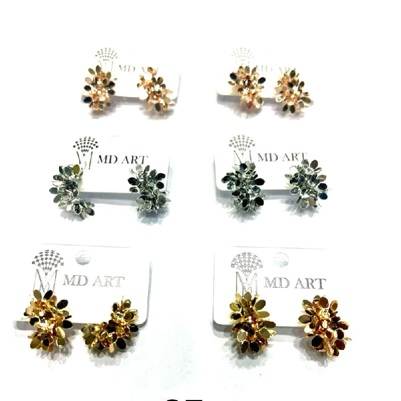 women’s crystal earrings-MD Art  Stud Earrings (Mix Color)