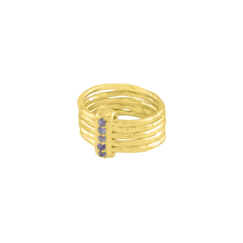 women’s round cut rings-Stacks and Stones Ring in Gold