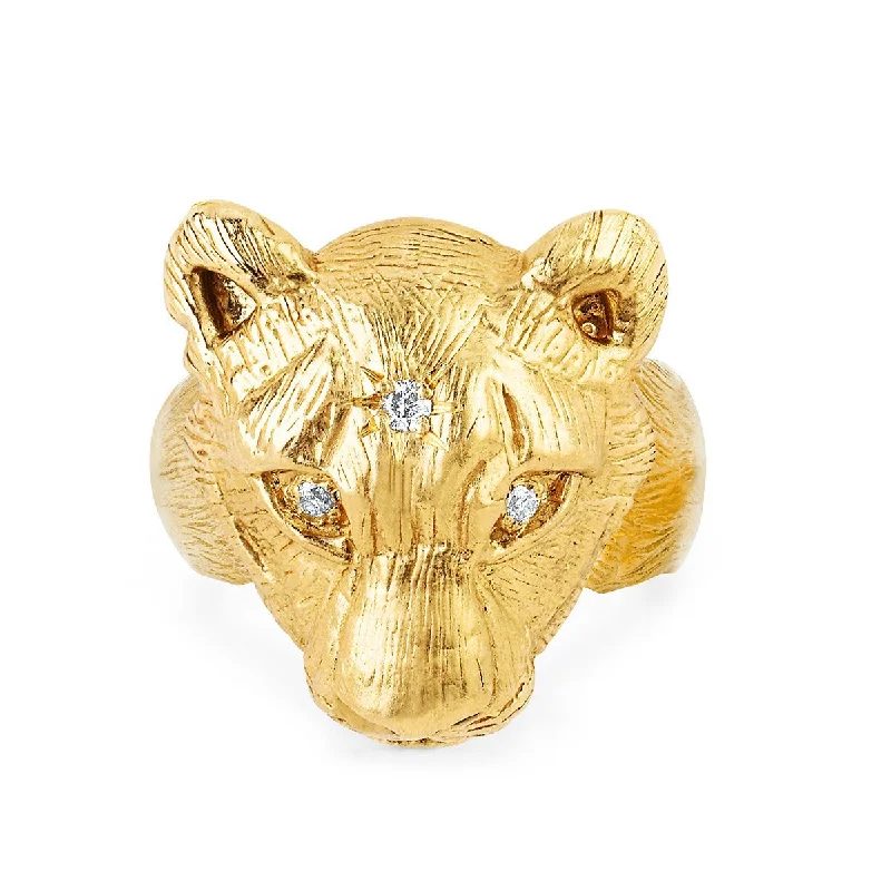 women’s cushion-cut rings-18k Lady Lioness Ring