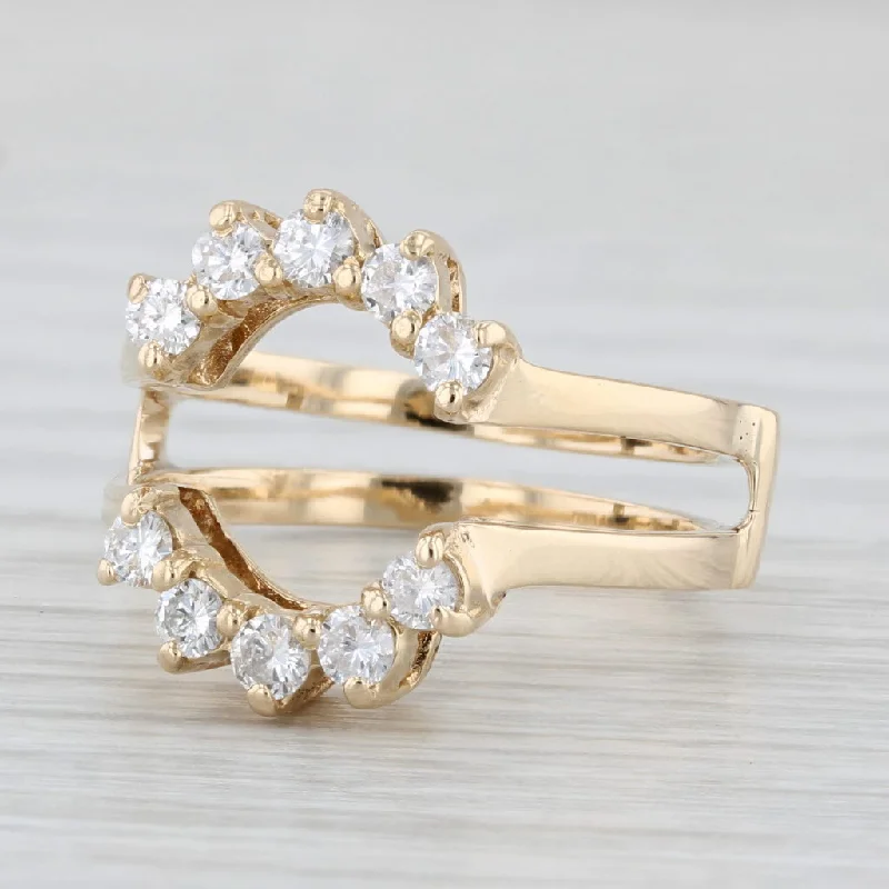 women’s floral engagement rings-0.32ctw Diamond Ring Jacket Guard 14k Yellow Gold Size 6.5 Wedding Bridal