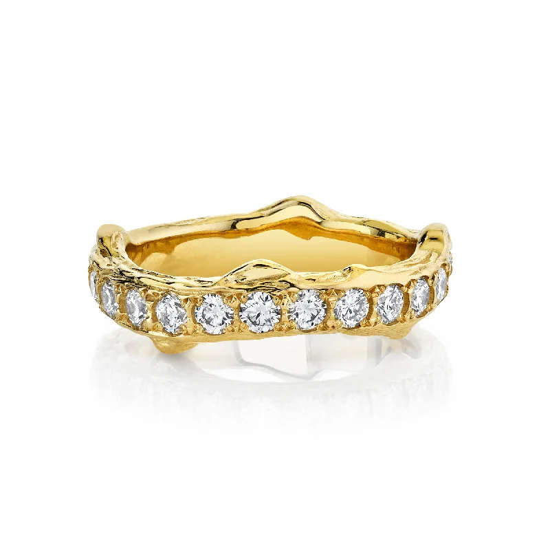 women’s gold rings-Rose Thorn Pavé Diamond Band Large | Ready to Ship