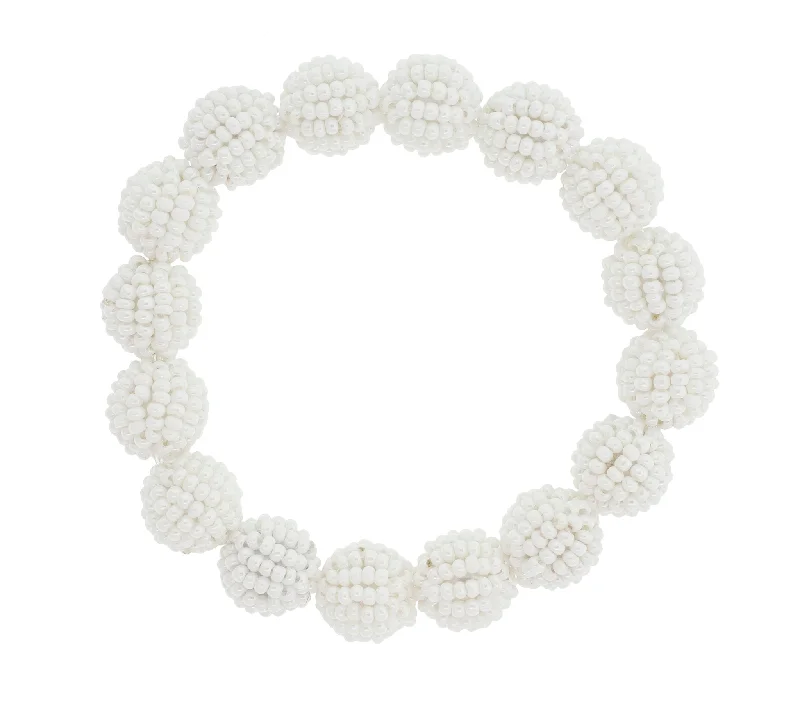 women’s lucky charm bracelets-Classic Globe <br> White