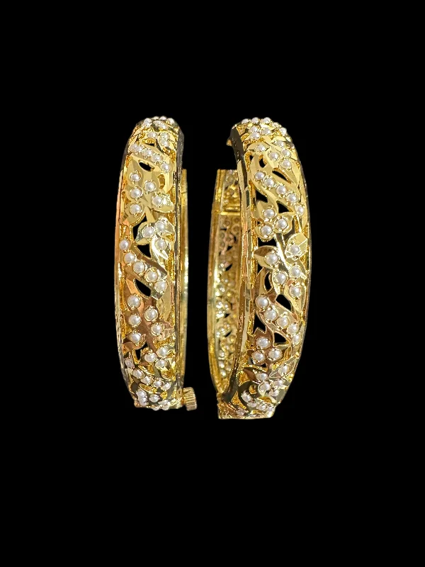 women’s diamond bangles-B308 Jadau  bangles ( pearls    ) ( READY TO SHIP)