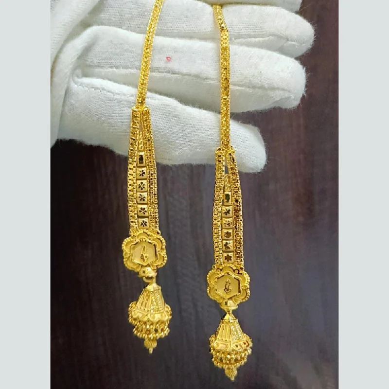 women’s engraved diamond earrings-Pari Art Jewellery Gold Forming Jhumki Earrings