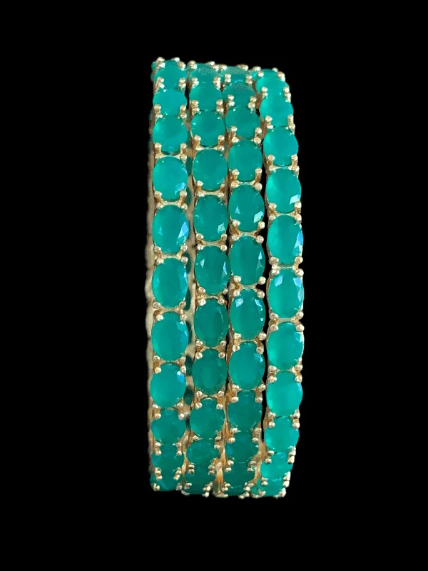 women’s chic cuff bracelets-B58 Green or emerald cz bangles ( READY TO SHIP )