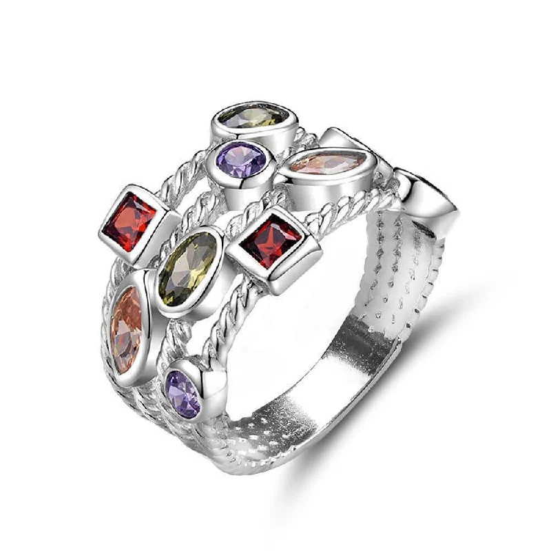 women’s personalized rings-Multicolor Ring