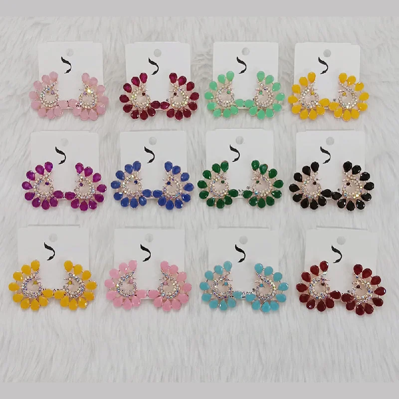 women’s hoop earrings with gems-Dhwani Austrian Stone Studs Earrings (Assorted Color)