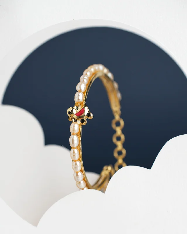 women’s charm bangles-Little Duck Pearl Bangle for kids