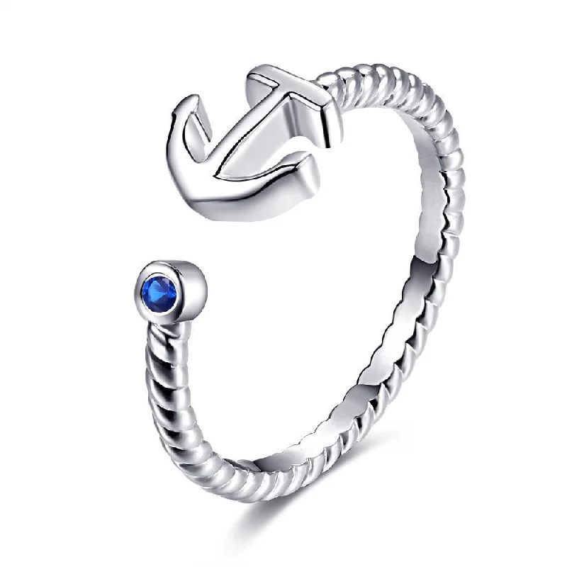 women’s adjustable rings-Adjustable Anchor Ring