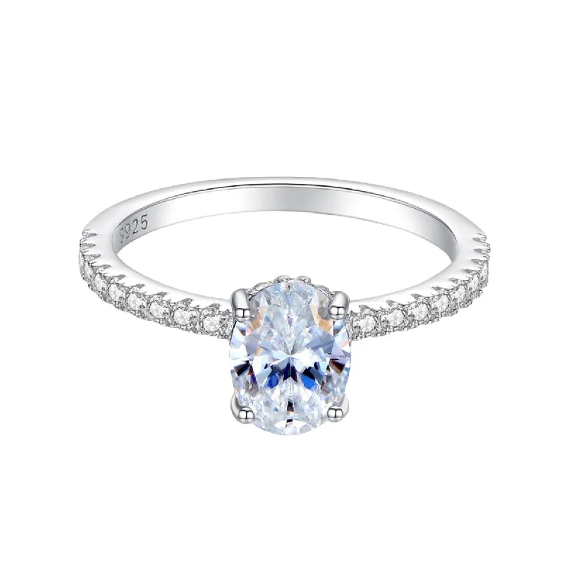 women’s floral engagement rings-1.2 Carat Oval Diamond Ring | S925 | Moissanite