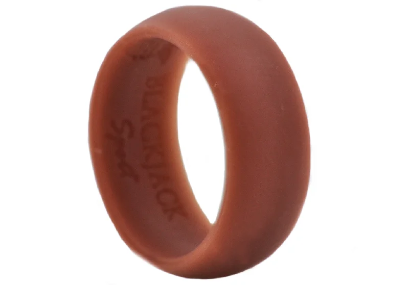 women’s vintage-inspired rings-Mens Sports Brown Silicone Band