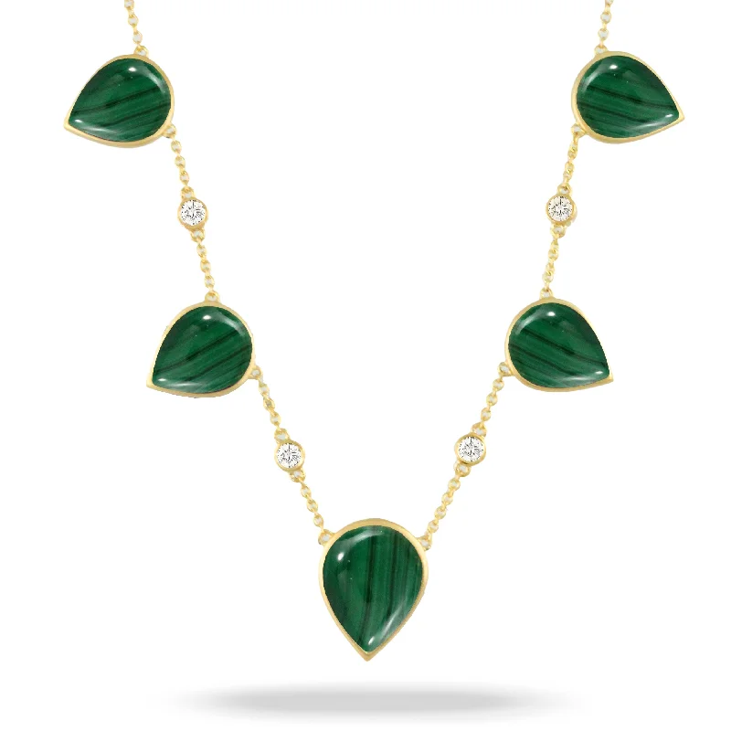 women’s sapphire necklaces-Doves Malachite Necklace