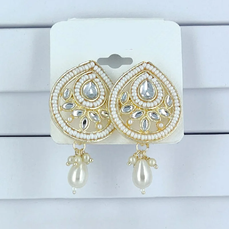 women’s opal earrings-Corbeda Fashion Gold Plated Dangler Earrings