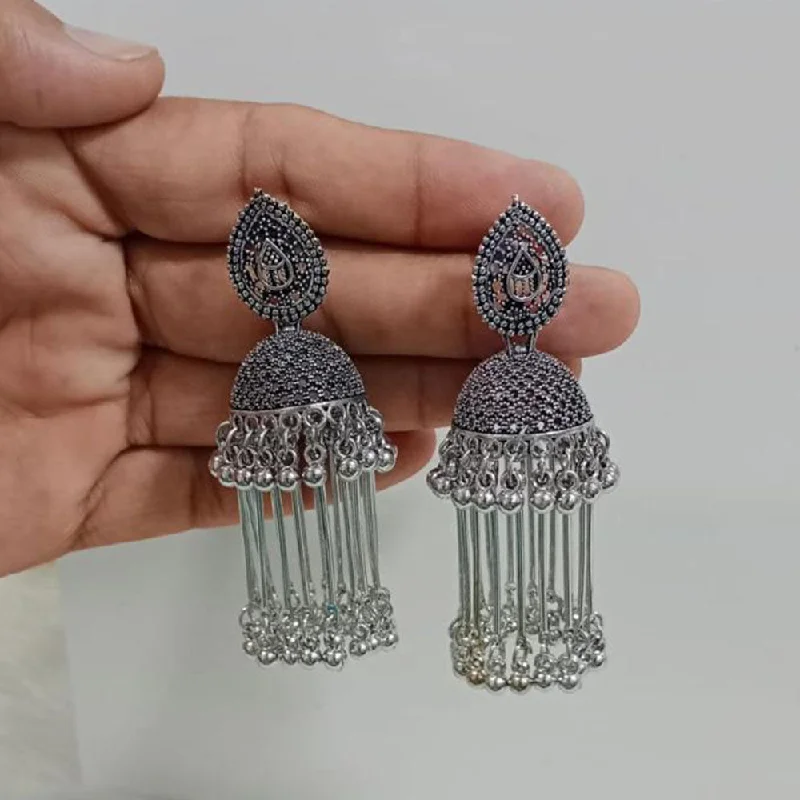 women’s matching earrings-Pooja Bangles Oxidised Plated Jhumki Earrings