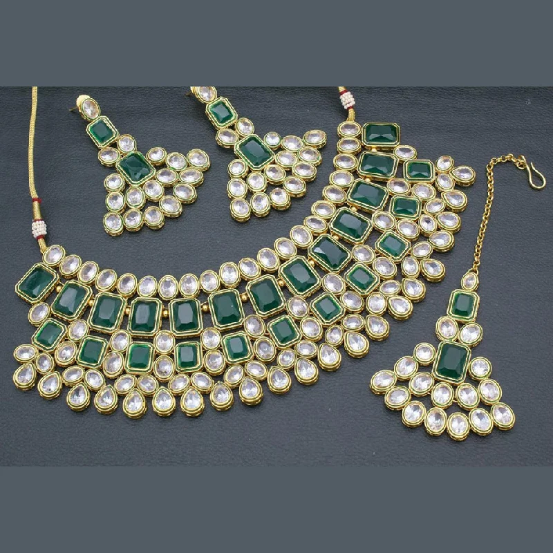 women’s elegant necklaces-Manisha Jewellery Gold Plated Crystal Stone Necklace Set