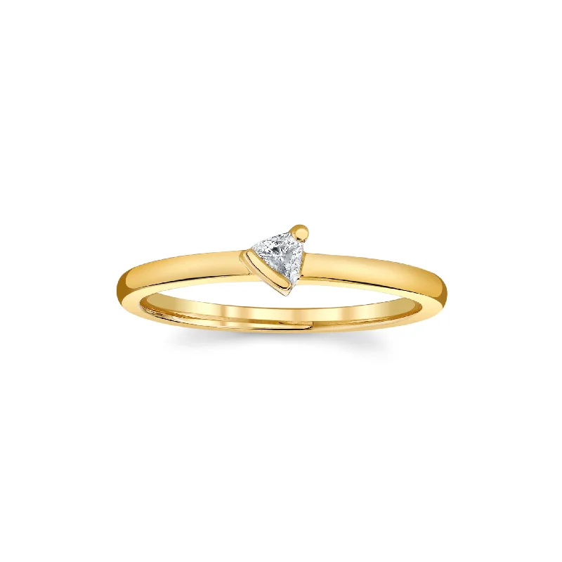 women’s textured rings-Mini Diamond Trinity Ring | Ready to Ship