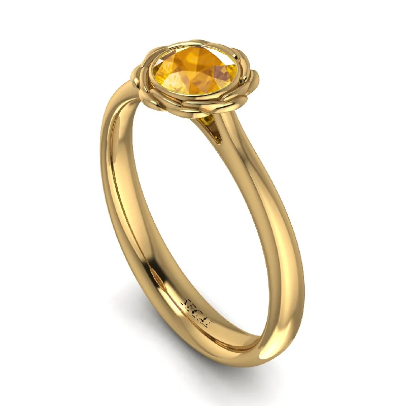 women’s high-end engagement rings-Solitaire Minimalist Yellow Diamond Ring - Eden No. 1001