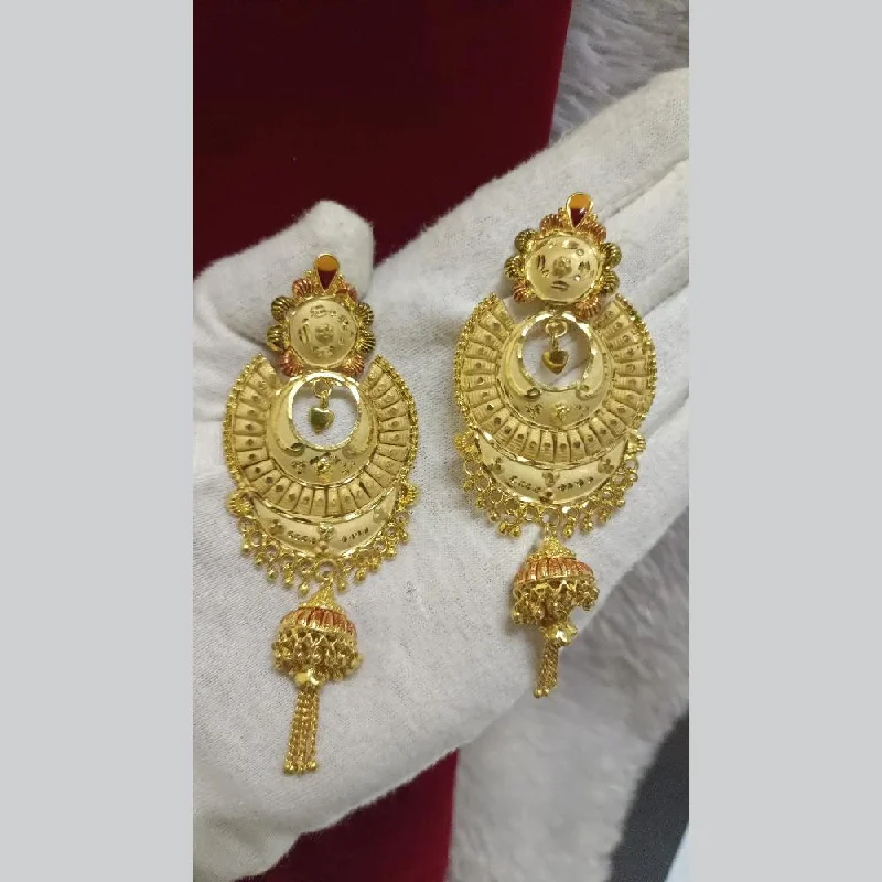 women’s silver hoop earrings-Pari Art Jewellery Gold Forming Jhumki Earrings