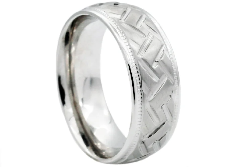 women’s chic rings-Mens Stainless Steel Band