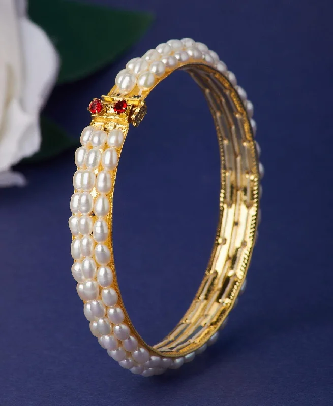 women’s chic bangles-Elegant and classy Pearl Bangle