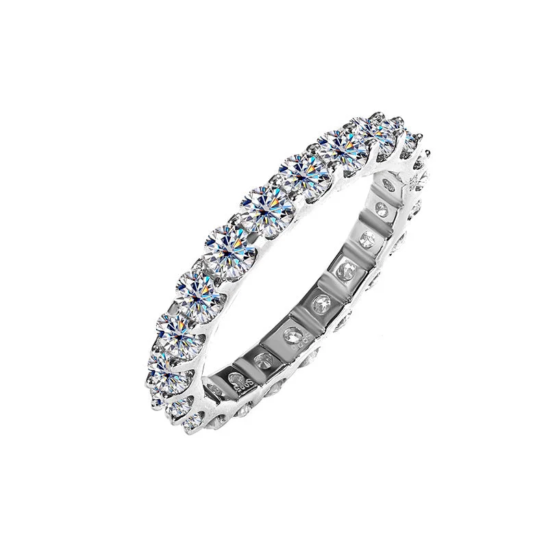 women’s engagement rings with sapphires-2.2 Carat Full Diamond Ring Band | S925 | Moissanite