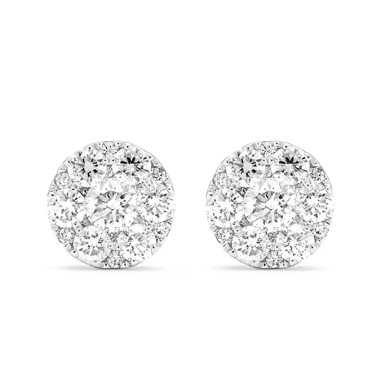 women’s oval earrings-18k White Gold Diamond Stud Earrings .68ct