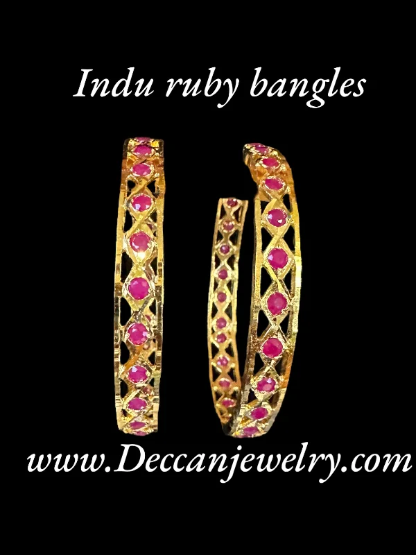 women’s luxury bracelets-B144 INDU ruby bangles -1 pair ( READY TO SHIP )