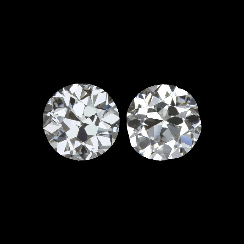 women’s delicate earrings-0.36ct OLD TRANSITIONAL CUT G VS2 DIAMOND MATCHING PAIR STUD EARRINGS VINTAGE