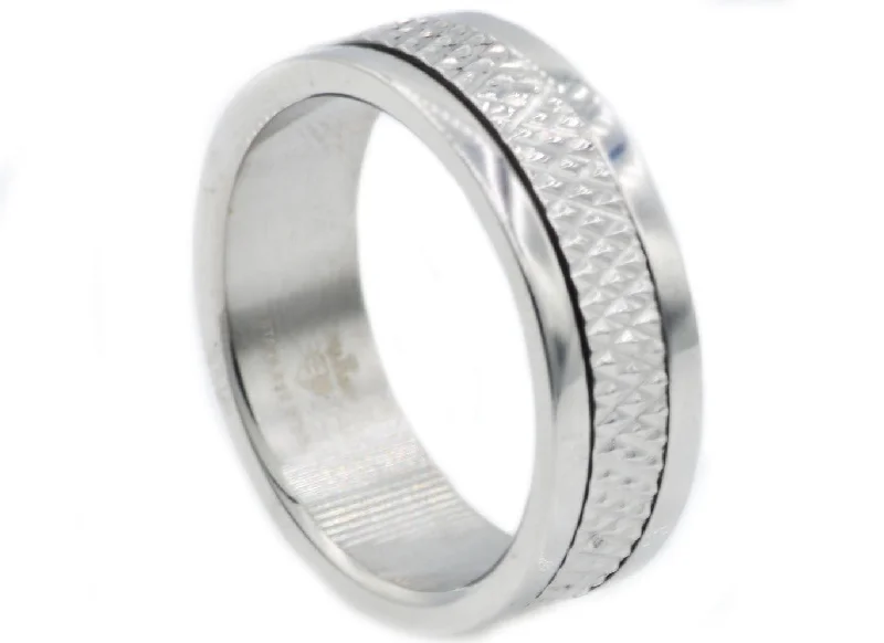 women’s adjustable gemstone rings-Mens Stainless Steel Band