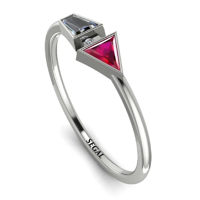 women’s heart-shaped diamond engagement rings-Geometrical Arrow Diamond Ring - Gracie No. 12