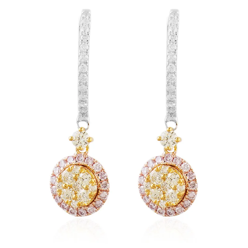 women’s bold earrings-14k White Gold 1.00ct Diamond Drop Earrings