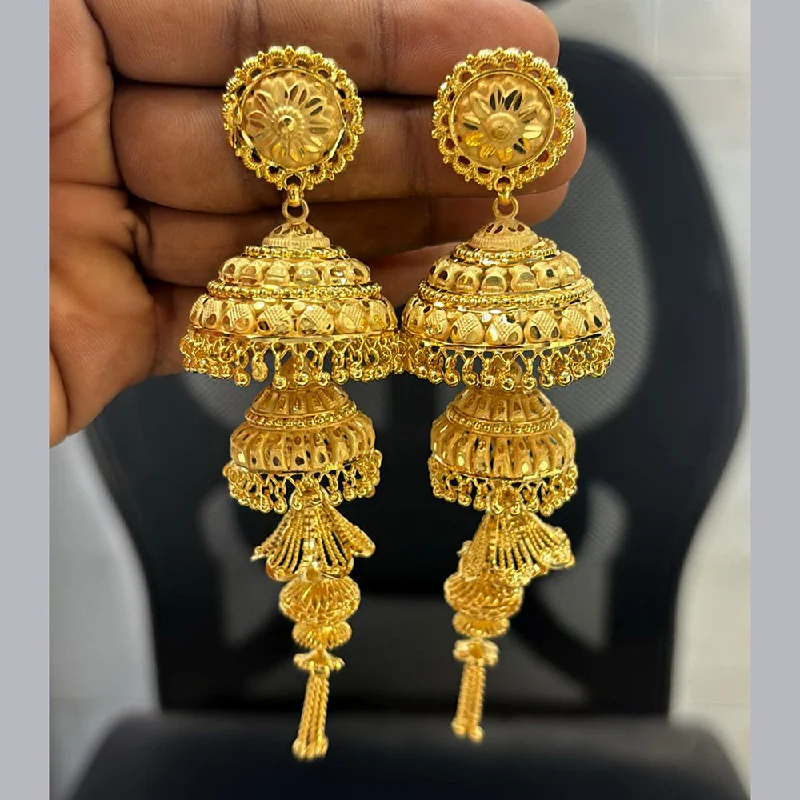 women’s gemstone earrings-Pari Art Jewellery Gold Forming Jhumki Earrings