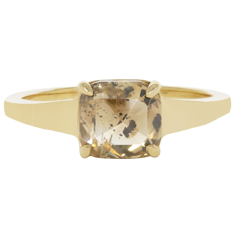 women’s high-end engagement rings-Speckled Champagne Diamond Ring