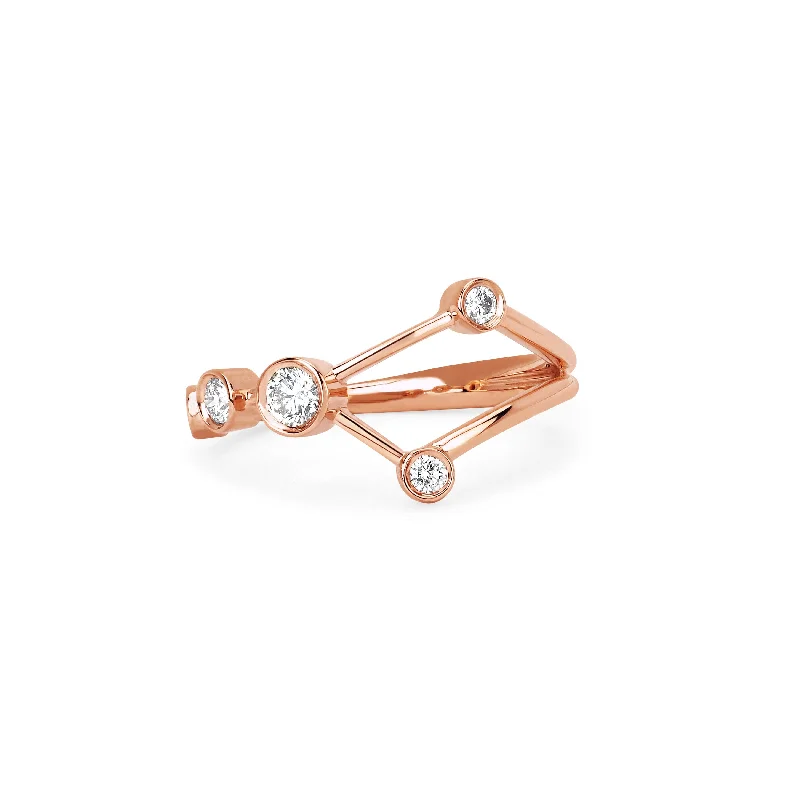 women’s gold wedding bands-Cancer Constellation Ring | Ready to Ship